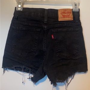 Levi High Waisted Black Jean Shorts